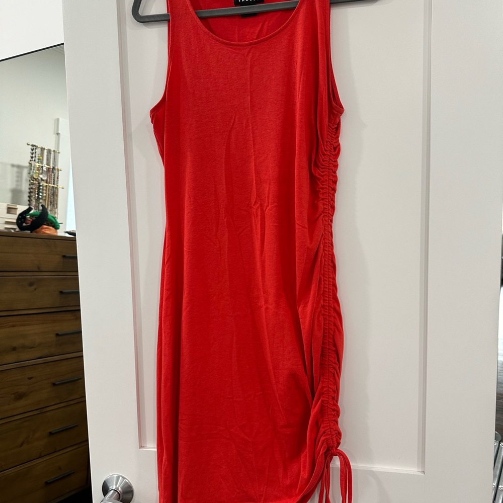 Trouvé red dress, size M, ties at the bottom